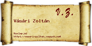 Vásári Zoltán névjegykártya